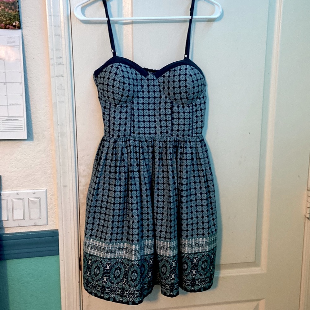 Panex Overseas Navy Tea Ivory dress